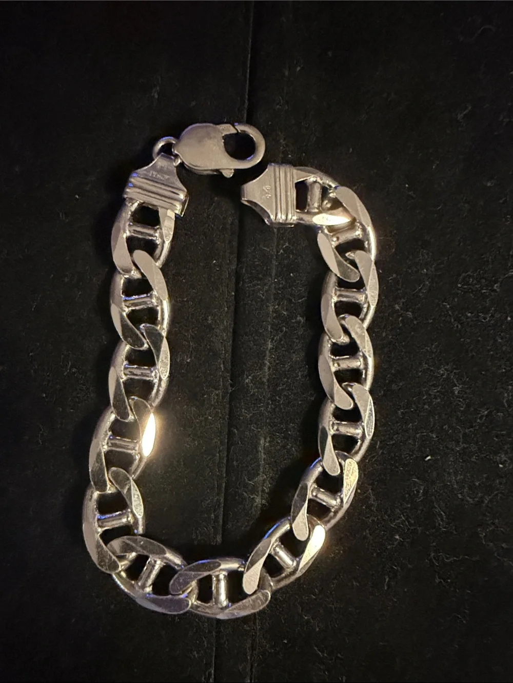 Men's Mariner link 925 Silver Chain Bracelet - 9in length and 9.5mm width